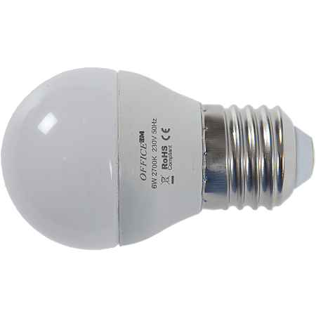 Bec LED Office sferic, E27, 6 W, lumina calda