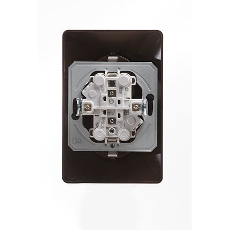 Priza dubla TEM Ekonomik, 220-240V AC, IP20, maro Priza dubla TEM Ekonomik, 220-240V AC, IP20, maro