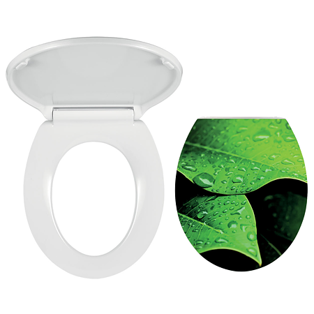 Capac WC cu soft close Ferro, duroplast, verde,  43.5x 37.2 cm