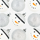 Set 9 globuri decorative pentru Craciun, decor om de zapada, argintiu, plastic, 5 cm