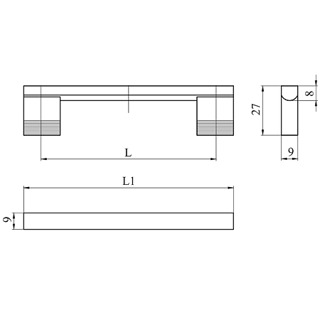 Maner AA323 224 mm, aluminiu mat