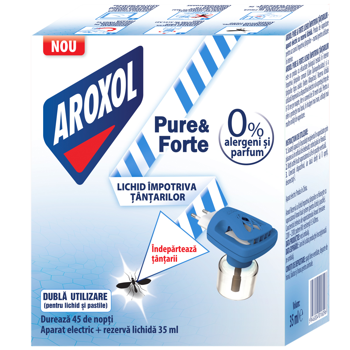 Aparat electric Pure&Forte Aroxol cu rezerva lichida 35 ml Aparat