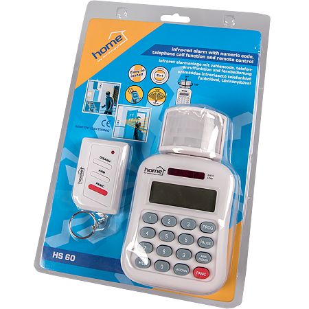 Alarma HOME HS 60 cu Infrarosu si cod de apel + telecomanda,  raza de actiune 12 m, ecran LCD, senzor de miscare