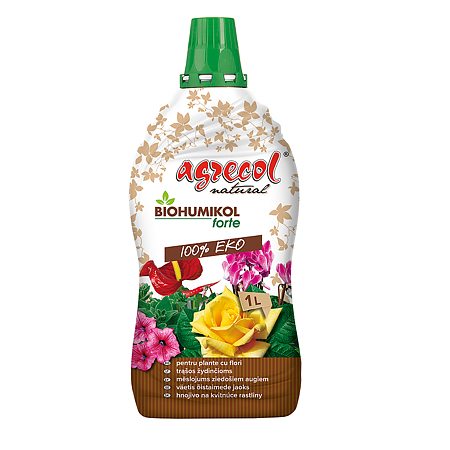 Ingrasamant lichid Biohumikol Agrecol, pentru plante cu flori, 1 l