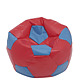 Fotoliu minge IP, piele ecologica, Rosu/ albastru, 74 x 74 cm