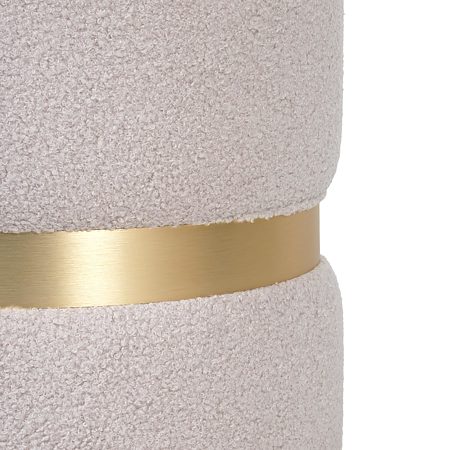 Taburet Ring, inel auriu, stofa crem T05, rotund, 38 x 38 x 40 cm