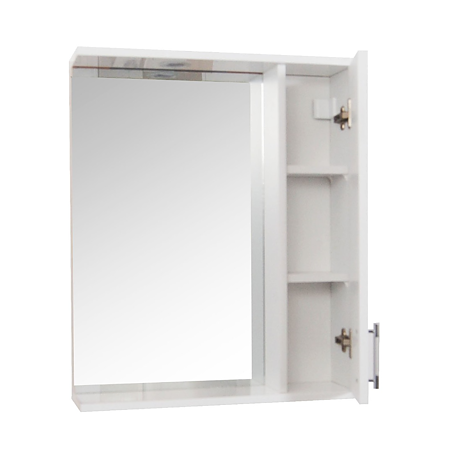 Oglinda cu dulap baie Badenmob Seria 020, MDF, alb, 1 usa, 3 rafturi, 56 x 14 x 71 cm