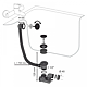 Coloana de cada Wirquin, cu buton ABS si dop Quick-Clack, alb/negru mat, ø40,  70 cm