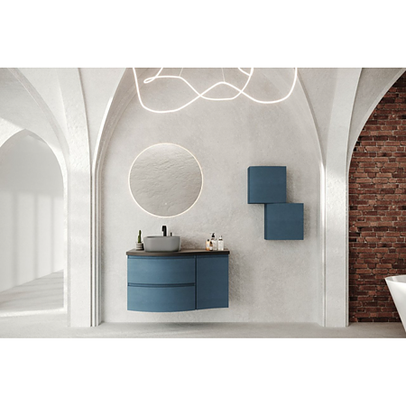 Oglinda baie Savini Due Linea, iluminare LED, buton touch, diametru 80 cm