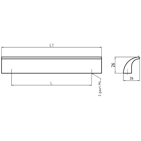 Maner AA380 192 mm, aluminiu mat