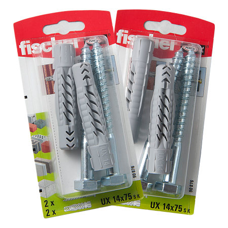 Diblu din nailon cu surub, Fischer UX, 14 x 75 mm, 10 x 100 mm, 2 buc