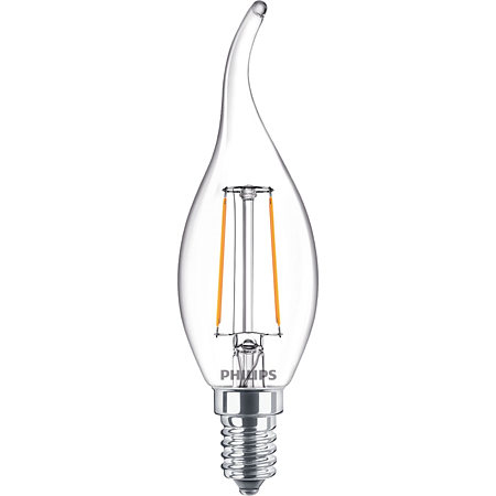 Bec LED lumanare nedirectionala Philips, E14, 2 - 25W, alb, lumina calda 2700 K