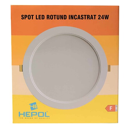 Spot LED incastrat Hepol, temperatura ajustabila, 24 W, alb 
