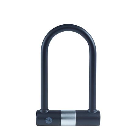 Cablu antifurt pentru bicicleta, Yale, tip U, cu cheie, negru, 158 mm