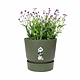 Ghiveci cu rezervor de apa Elho Greenville, plastic, verde, diametru 20 cm