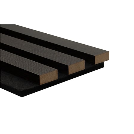 Panou riflaj acustic Stejar Wenge, MDF, suport feltru 8 mm, interior, 2600 x 144 x 20 mm