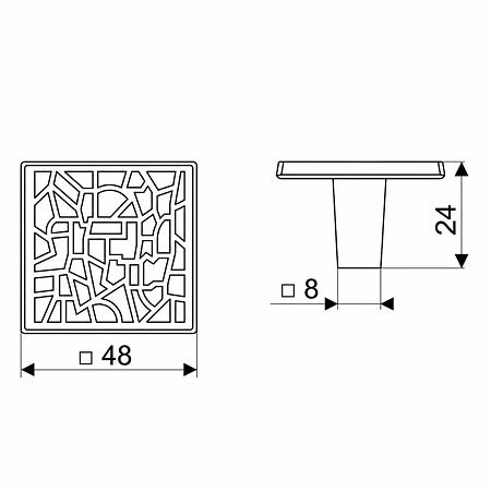 Buton Z1663 antichizat, alama, 48 x 48 mm