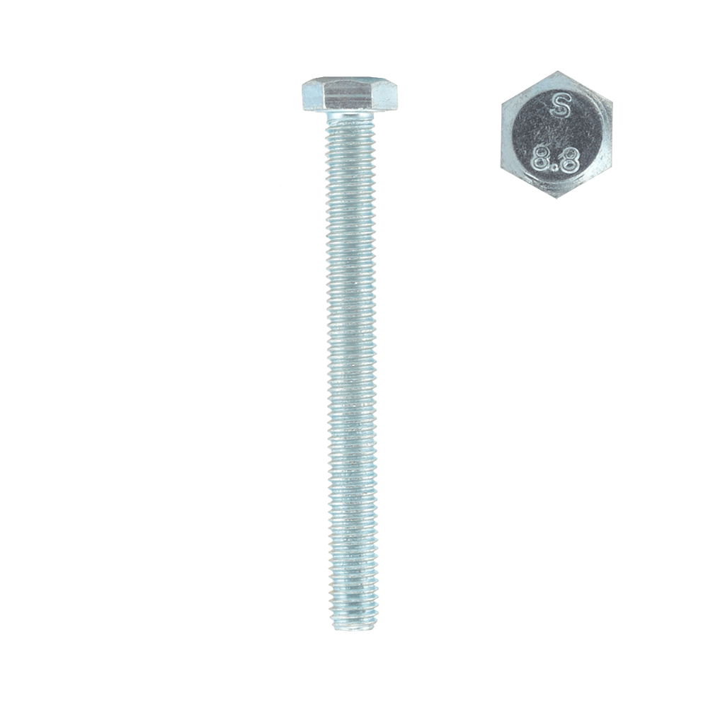 Surub metric, cap hexagonal, otel zincat, 8 x 90 mm