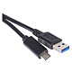 Cablu USB Emos, 3.0 A tata - 3.1 C tata, incarcare rapida, negru, 1 m