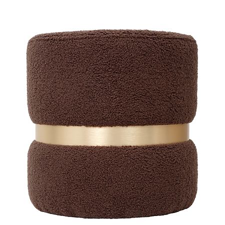 Taburet Ring, inel auriu, stofa maro T07, rotund, 38 x 38 x 40 cm