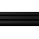 Panou riflaj acustic negru uni, MDF, suport feltru 8 mm, interior, 2600 x 144 x 20 mm