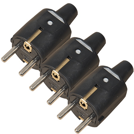 Stecher cu protectie Anco, PVC, 250 V, negru, 16 A Stecher cu protectie Anco, PVC, 250 V, negru, 16 A