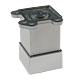Picior patrat cu flansa metalica, 40 x 40 mm, H 70 mm