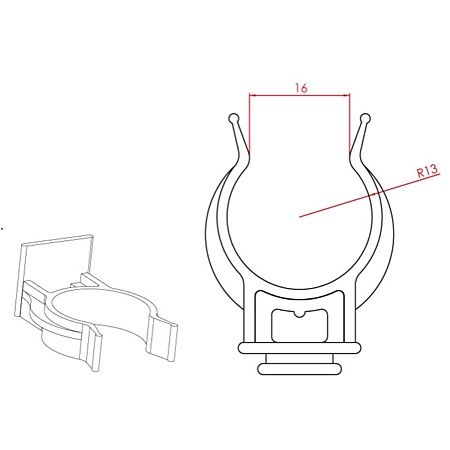 Clips pentru fixare plinta de mascare, plastic, negru, D26