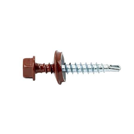 Surub autoforant pentru tigla metalica, rosu RAL 3011, 4.8 x 55 mm, 50 bucati