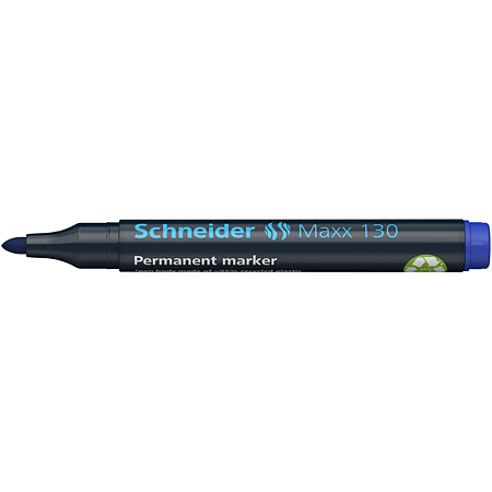Marker permanent Schneider 130, varf rotund, 3 mm, cu vopsea albastra