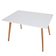 Masa living Celia, blat din MDF vopsit, picioare lemn de fag, alb, 120 x 80 cm