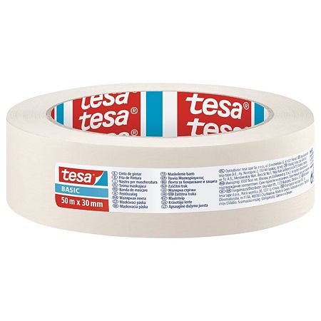 Banda mascare Tesa BASIC - 58597, crem-alb, interior, 30 mm 
