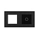 Rama intrerupator simplu + priza simpla Livolo VL-P701/E-4B, sticla securizata, negru
