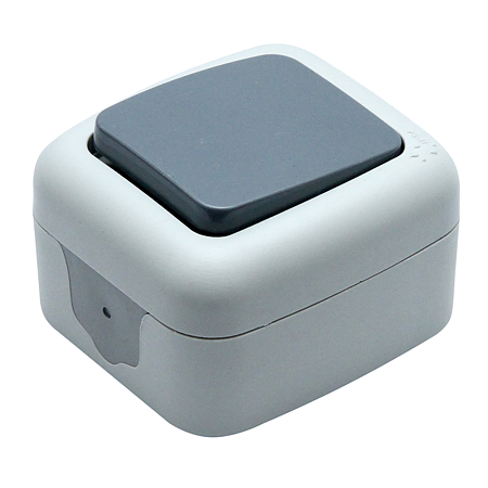 Intrerupator Elegant, Comtec MF0012-85760, gri, montaj aparent, IP54