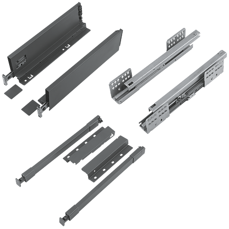 Set sertar Teko Slim, otel, antracit, 40 kg, 350 x 167 mm