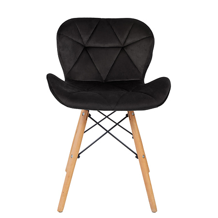 Scaun bucatarie / living Eliza, tapitat, catifea, negru, cadru de lemn, max. 110 Kg., 73 x 47 cm