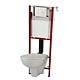 Set rezervor incastrat Wirquin Lineo + vas WC + capac WC + clapeta actionare, 117.7 x 36 cm