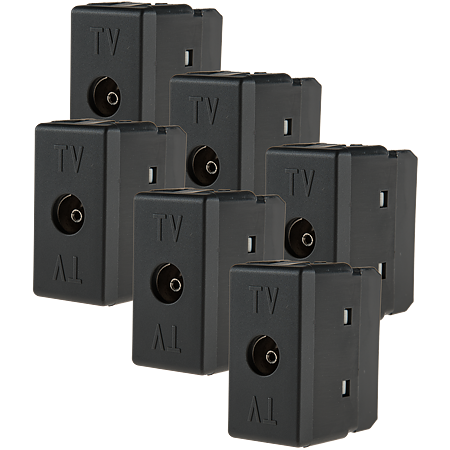 Priza tv System Gewiss GW21228, conector mama, 1M, negru