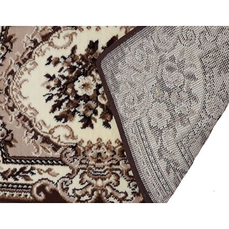 Covor clasic Gold 047/12 A, polipropilena BCF, bej-maro, 180 x 250 cm