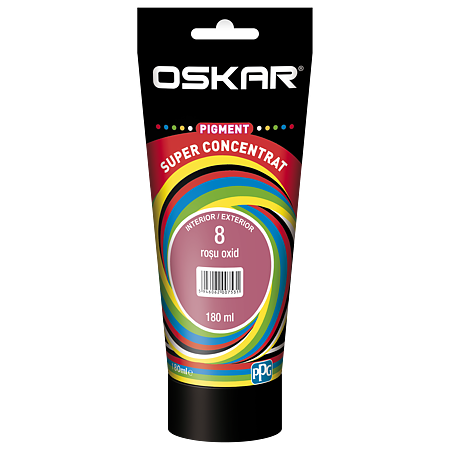 Pigment vopsea lavabila Oskar super concentrat, rosu oxid 8, 180 ml