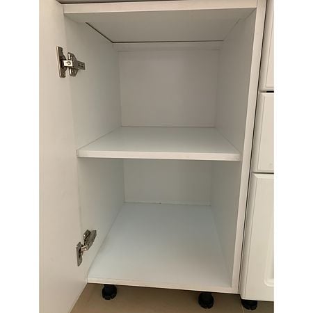 Mobila bucatarie Mobylux Alaska, MDF frezat si infoliat, alb, blat inclus, lungime 2.4 m