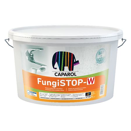 Vopsea lavabila antimucegai Caparol Fungistop-W, interior, baie si bucatarie, alb, 9 l