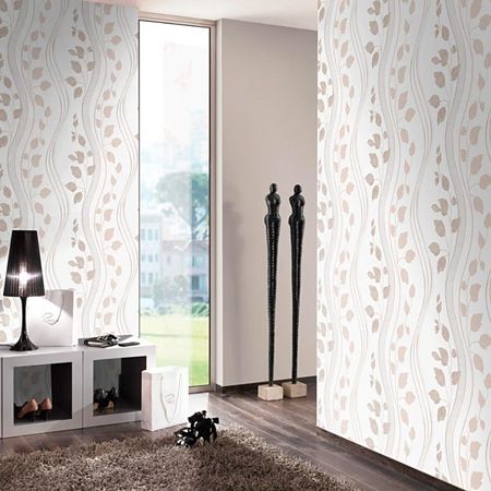 Tapet vinil Grandeco Fusion, A24103, maro/bej, model vegetal, 10 x 0.53 m