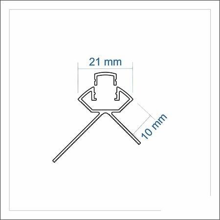 Profil de colt exterior pentru banda LED 804.10.PKR2, aluminiu, montaj incastrat, lucios, argintiu, l 21 x h 10 mm, L 2,7 m