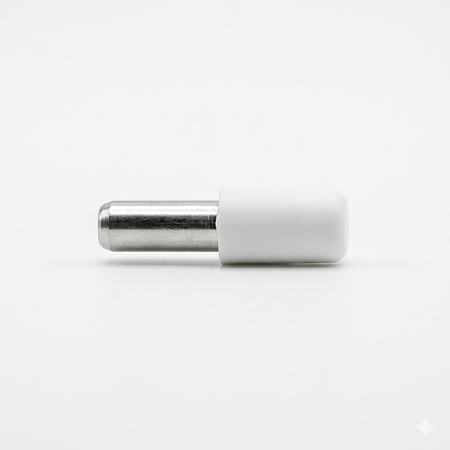 Suport din metal cu manson din plastic pentru polita, alb, 10 bucati