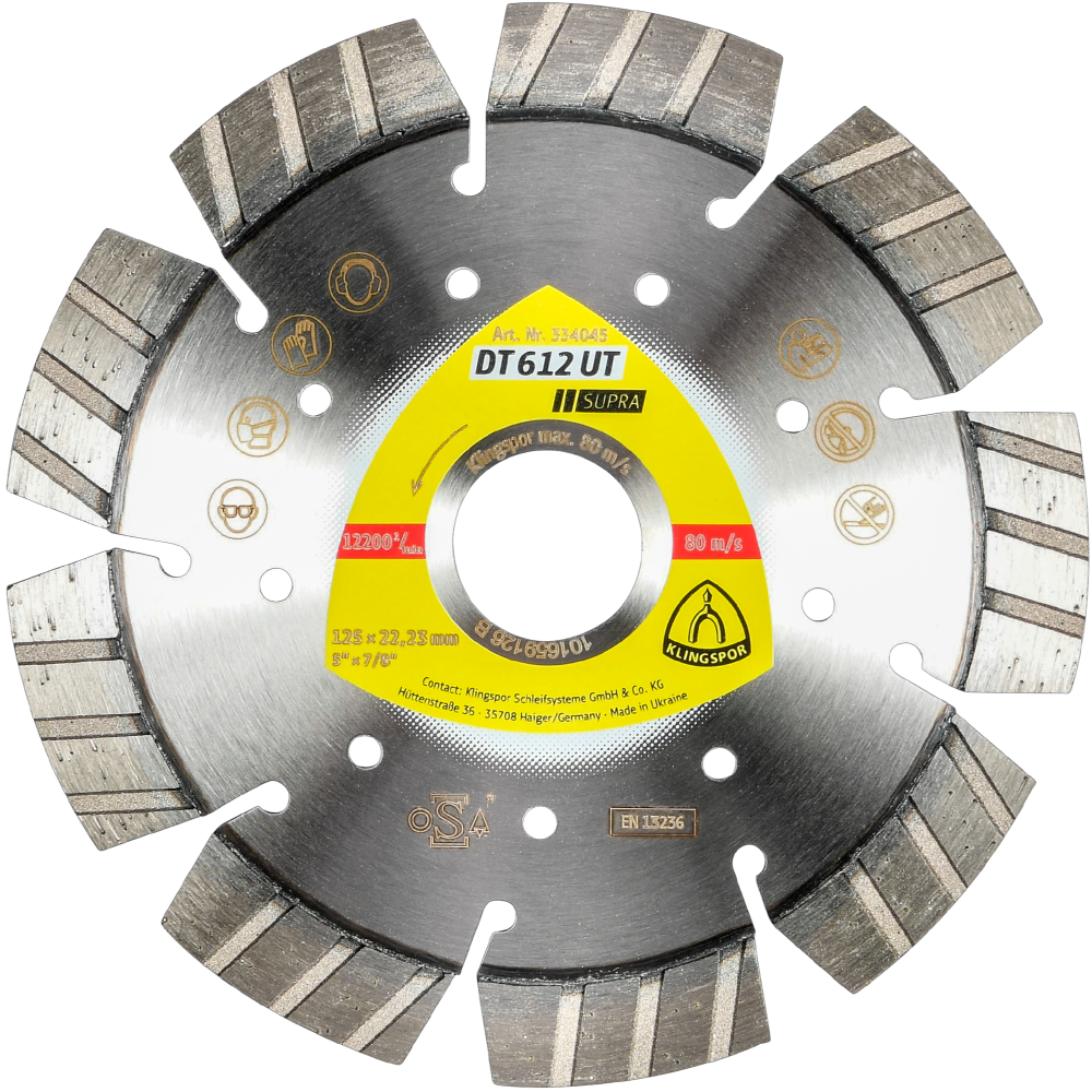 Disc Diamantat pentru beton Klingspor DT 612 UT Supra, 115 x 2.4 x 22.23 mm 115