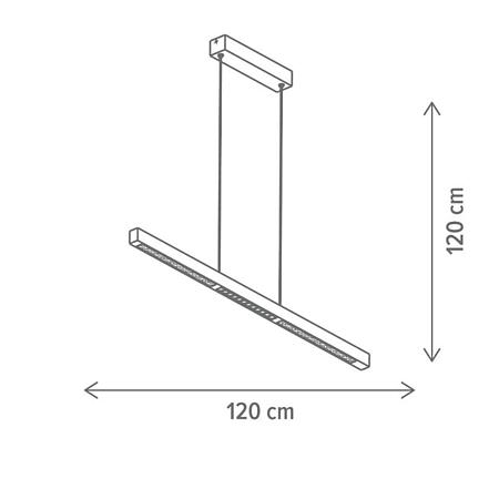 Suspensie LED Klausen Himera, 36W, 4000K, argintiu