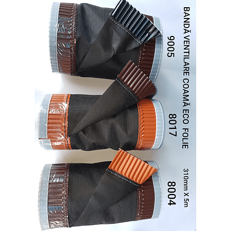 Banda ventilatie coama folie Eco Eurovent, RAL 8004 natur, 0,31 x 5 m