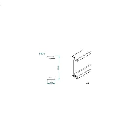 Profil Gola 8402, orizontal/vertical, plastic, gri, 3 m