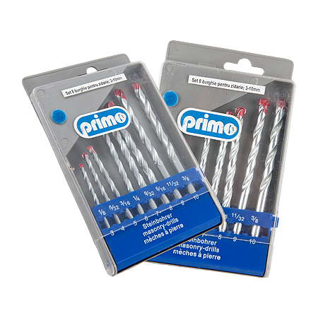 Set 8 burghie Primo, pentru zidarie, diametru 3-10 mm Set 8 burghie Primo, pentru zidarie, diametru 3-10 mm